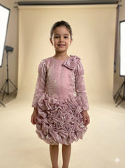 Soft tissue dress with bow detailing