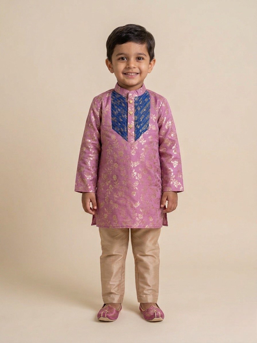 Royal Blush Brocade Kurta Set