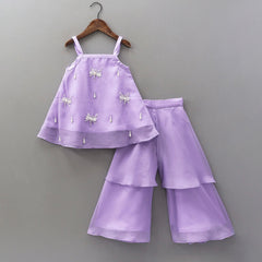 Lavender Blossom layered sharara suit