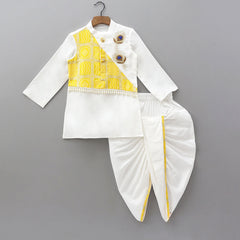 Peacock Grace Ivory Dhoti Kurta Set