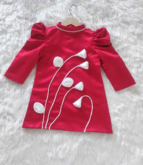 Bell dress with pearl embellishments