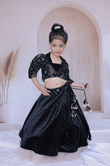 Black velvet lehenga