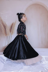 Black velvet lehenga