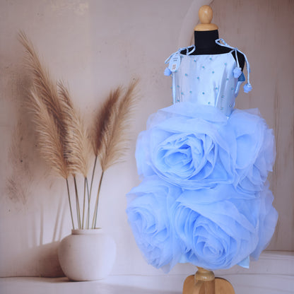 “Blush Bloom Rose Dress – A Twirl of Petals & Elegance”