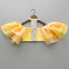 yellow organza Lehenga & top