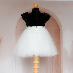 Monochrome Rosette Tulle Party Dress
